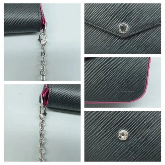 Authentic Louis Vuitton Felicie Black W/P EPI Leather Shoulder Bag 970-091824 - Picture 7 of 12